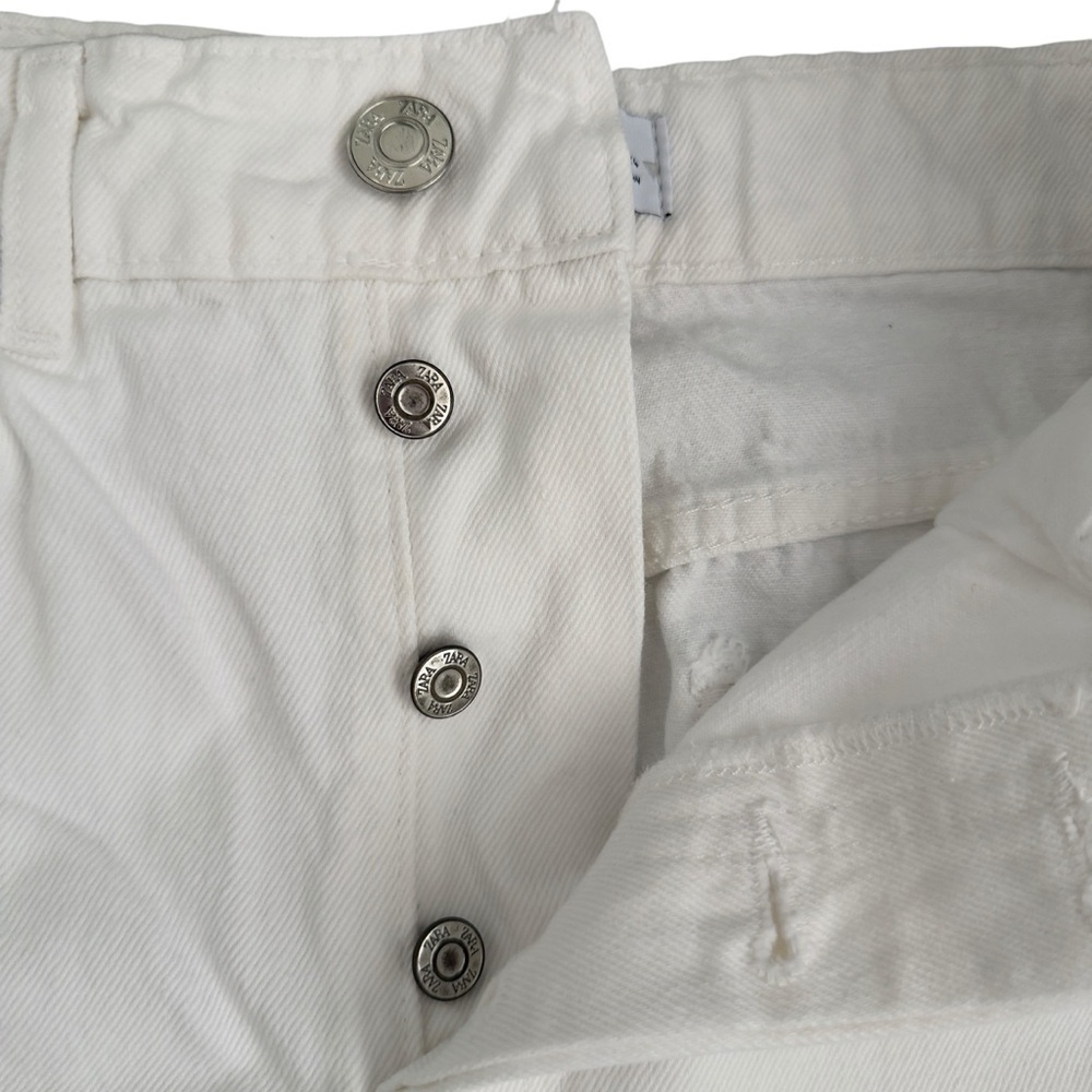 Zara White High Rise Straight Leg Jeans Size 2 - Picture 4 of 6